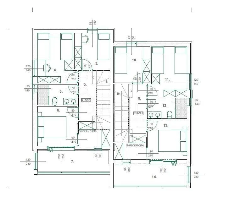 Planimetria - Modern Duplex with Pool near Zadar