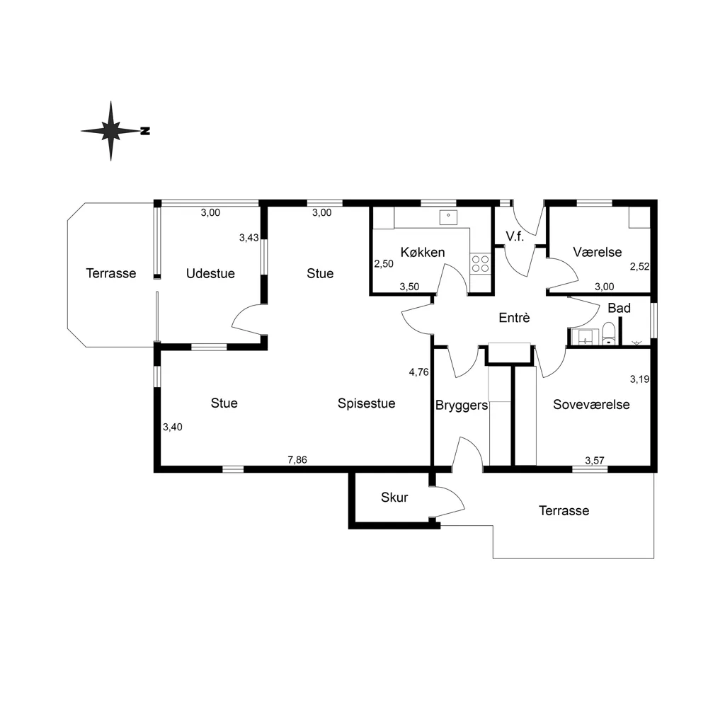 Plan - Villa with Garden in Østervrå