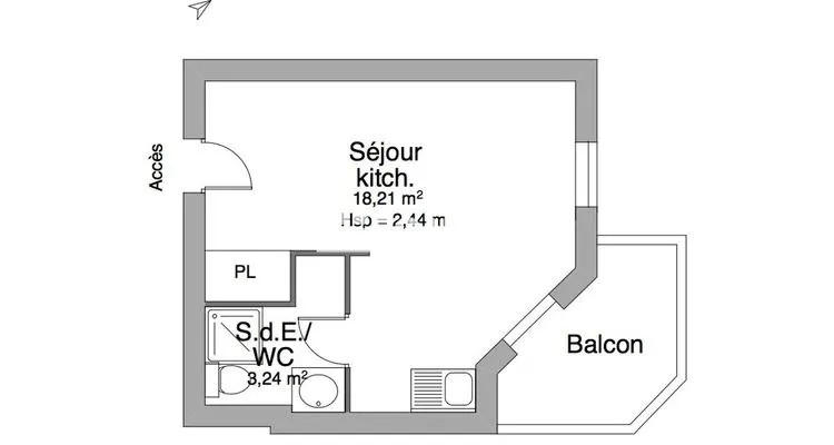 Plaan - Studio with Balcony near Aubière Campus