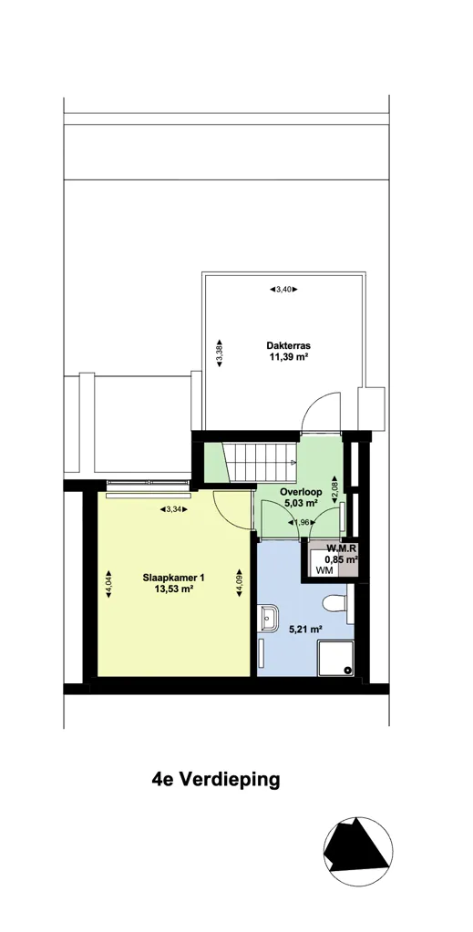 Plan - Apartment with Balcony and Terrace in Amsterdam