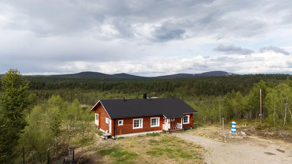 Vue aérienne - Modern Log Cabin with Sauna in Inarijoki