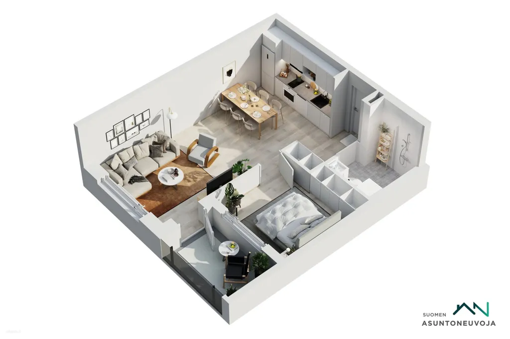 Plan - Modern Flat with Private Garden in Lohja