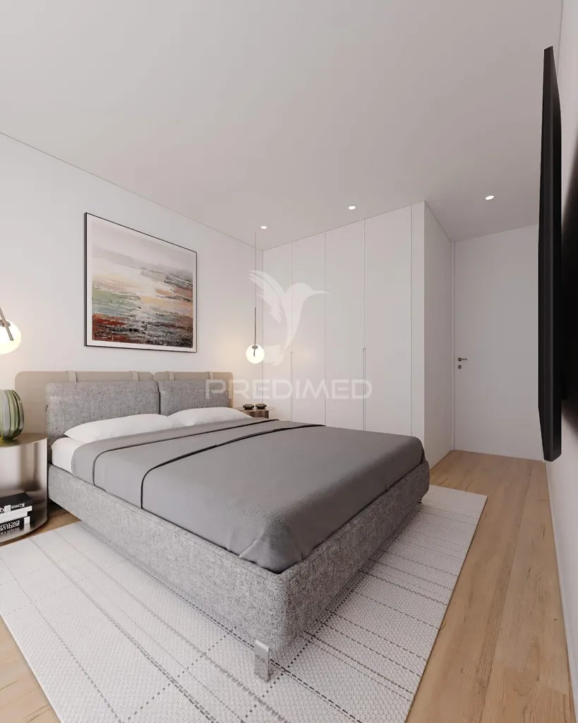 Chambres - Modern T2 Duplex with Garage in Lamas