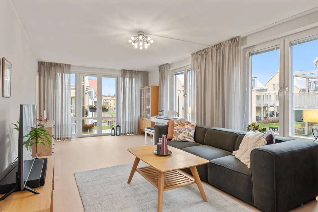 Séjour - Modern Flat with Slottspark View in Djursholm