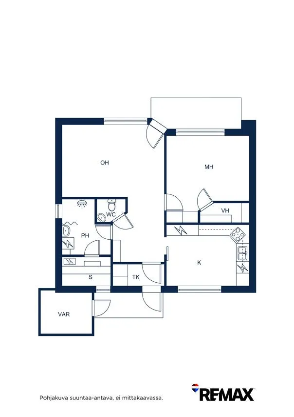 Plan - End-Unit Apartment with Sauna in Tarvasjoki Centre