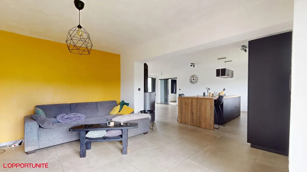 Living Room - Renovated 3-Faced House in Romerée