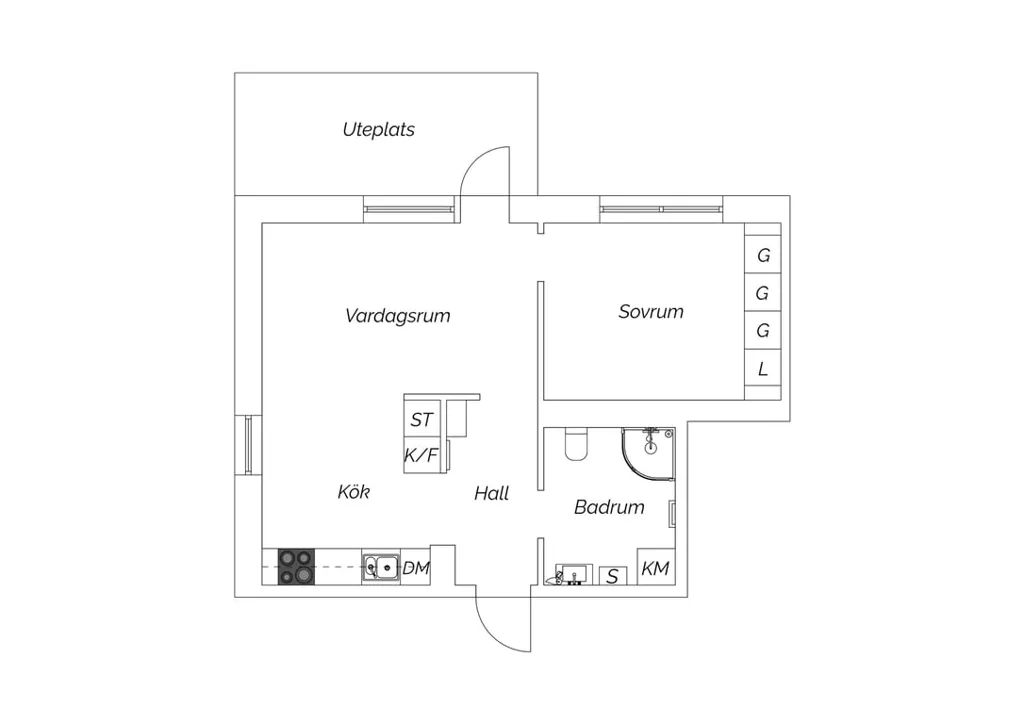 Floor Plan - Modern Apartment with Terrace in Kvarnbyn
