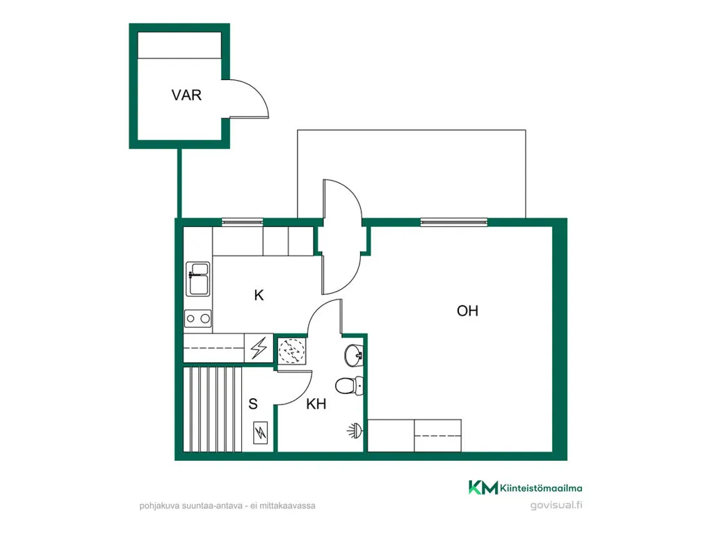 Planimetria - Studio Flat with Sauna in Puolangan Centre