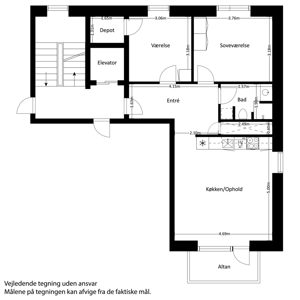 Plaan - 3-Bedroom Flat with Terrace in Odense S