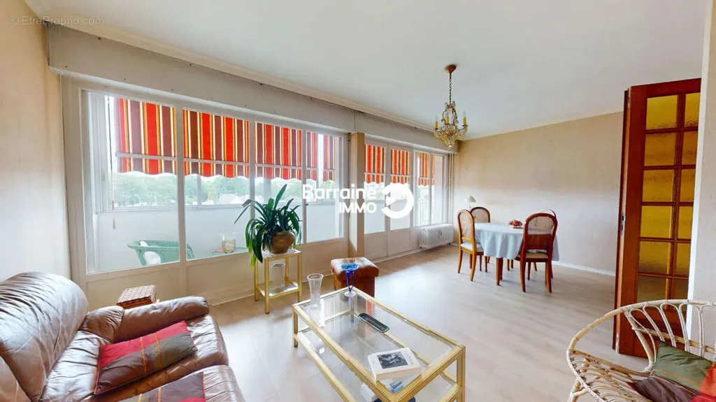 Living Room - Lorient North Apartment with Balcony and Parking