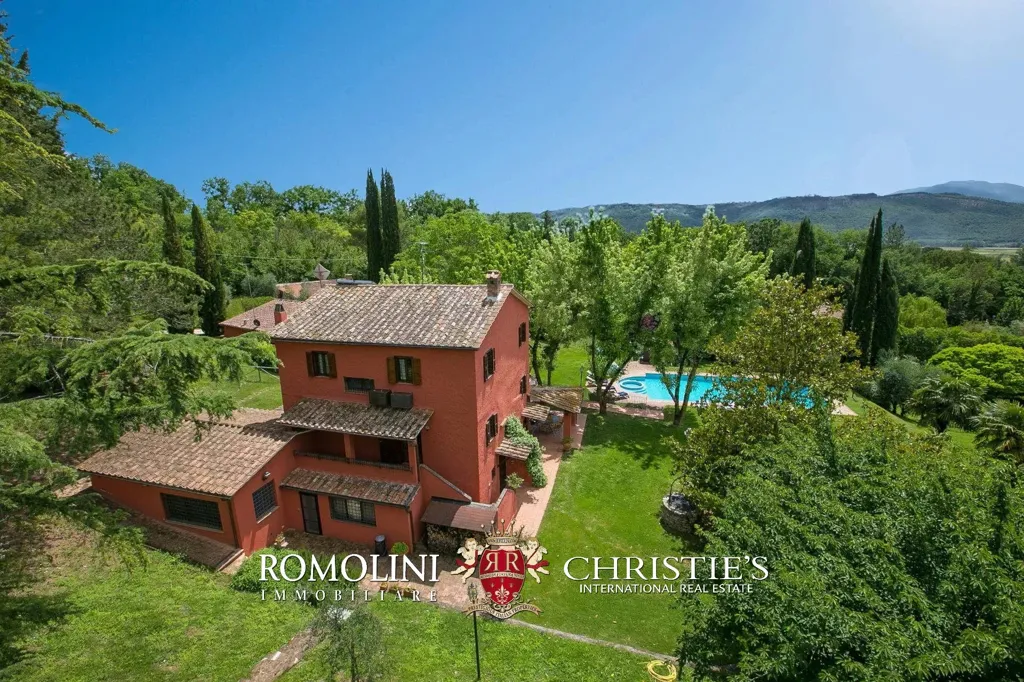 Vue aérienne - Restored Country Villa with Pool in Umbria