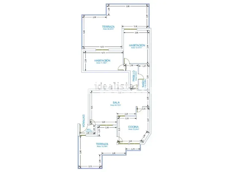 Floor Plan - Loft with Terraces in Riera de la Creu