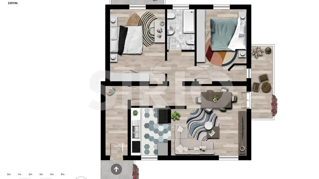 Plan - Central Triplex with Terrace in Gorizia