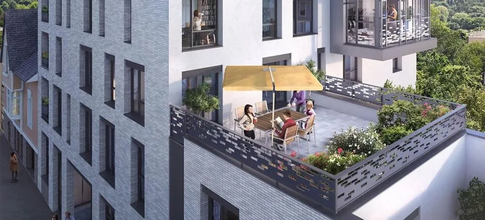 Aerial - Contemporary Flat with Balcony in Ugine