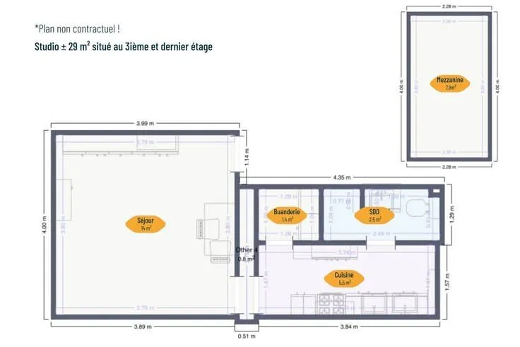 Plan - Appartement à Namur, Proximité Centre-Ville