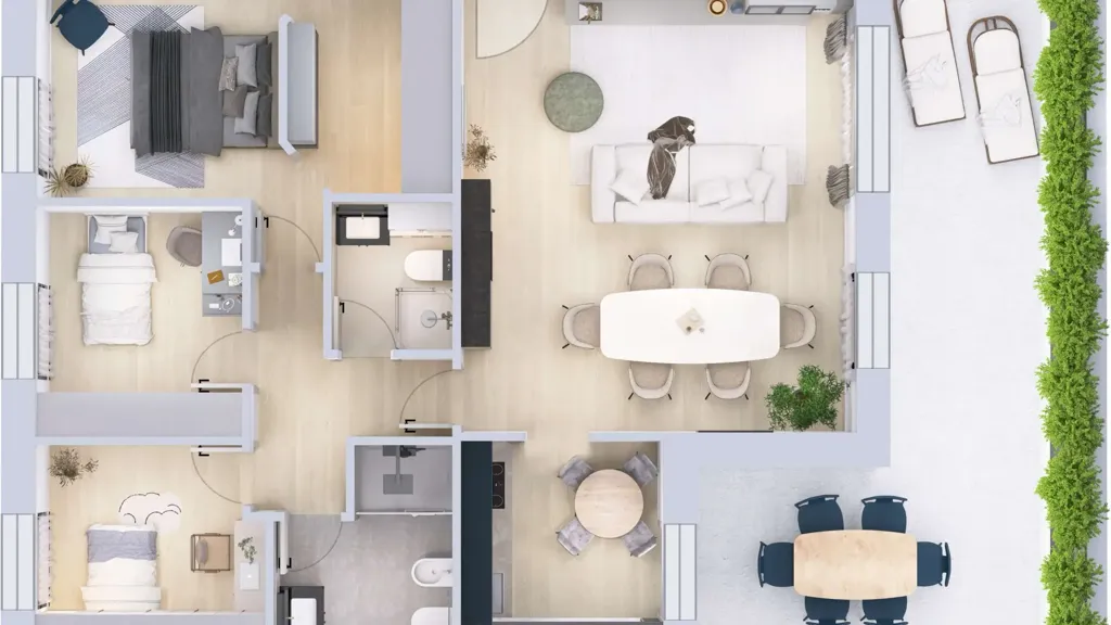 Floor Plan - Luxury Apartment with Terrace in Formigine