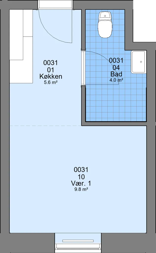 Plan - 1-Bedroom Flat near Haderslev Stadium