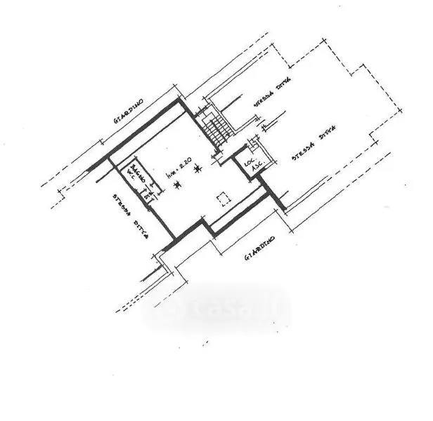 Planimetria - Mansarded Studio with Green Space in Chieri