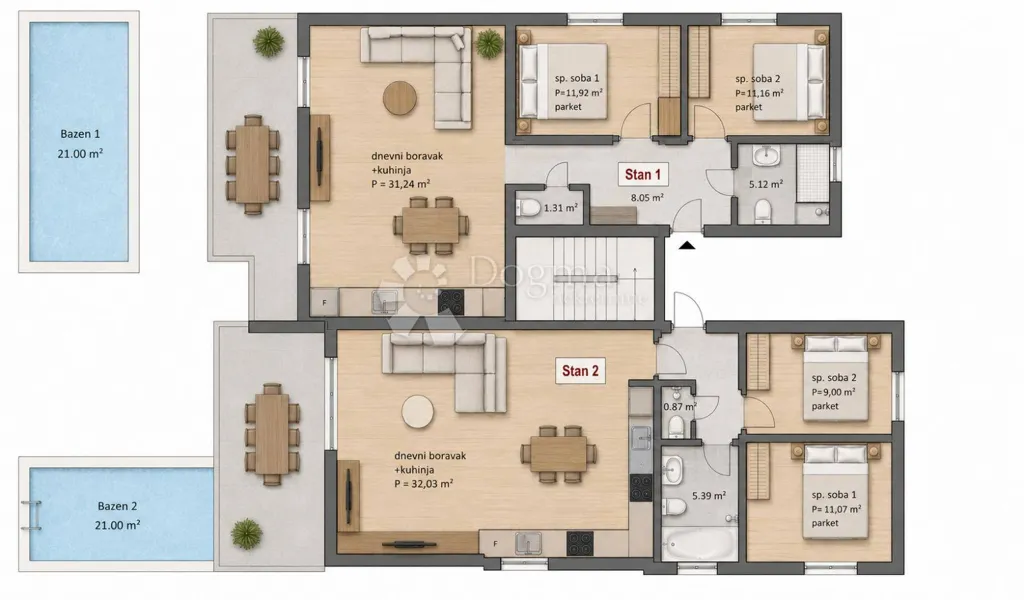 Plaan - Apartment with Pool in Tar-Vabriga