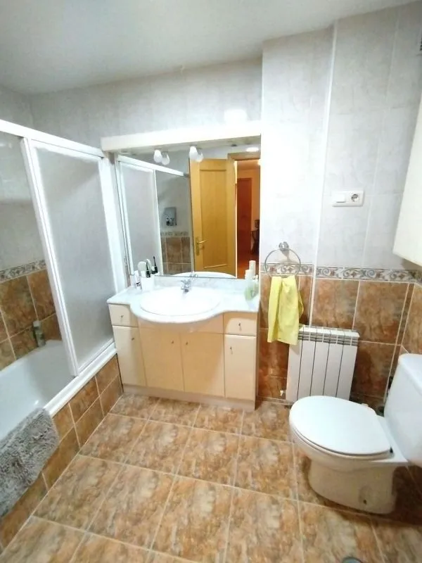 Salles de bain - 3-Bedroom Flat with Terrace in Navatejera