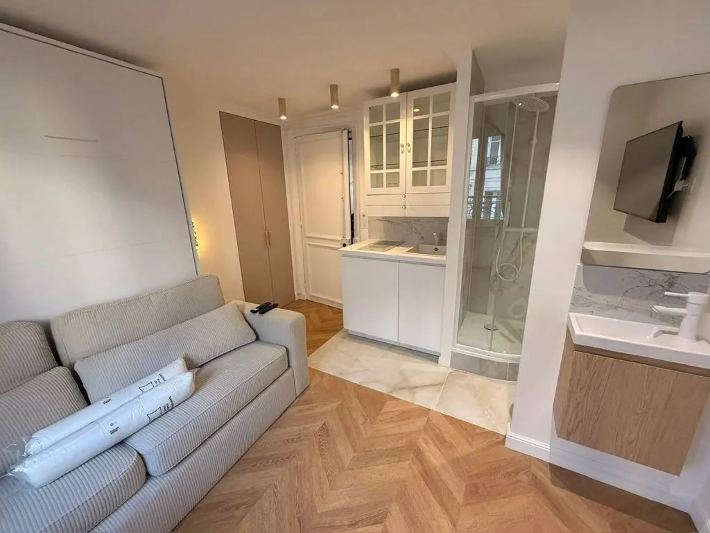 Séjour - Studio rénové à La Muette, Paris