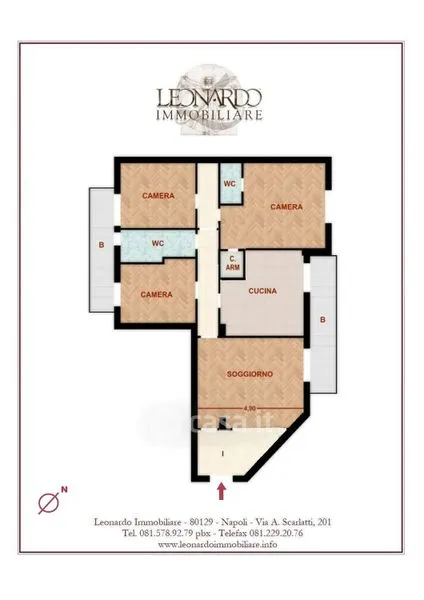 Plan - Rearranged Apartment with Balcony in Bagnoli, Naples