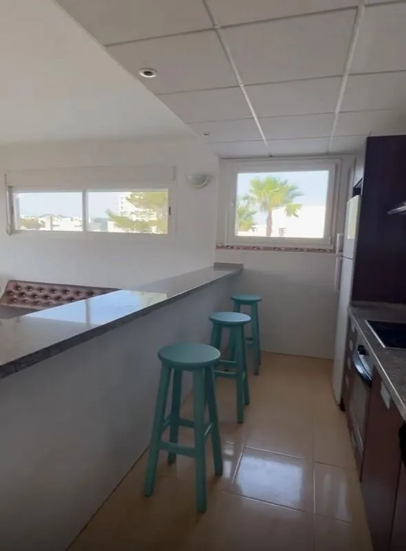 Kitchen - Apartment with Sea View in Cala de Bou