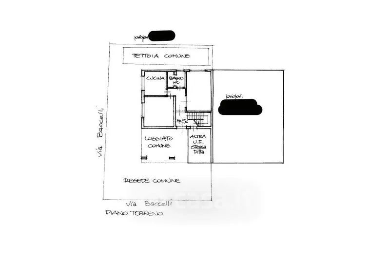 Plan - Bifamiliar House with Garden in Lucca