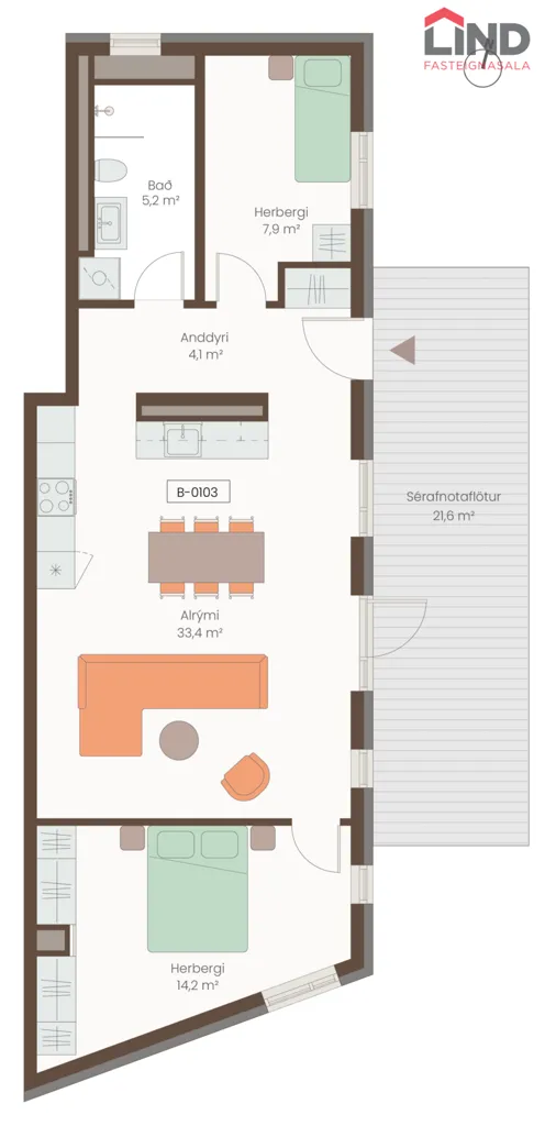 Planimetria - Apartment with Sea View in Reykjavik