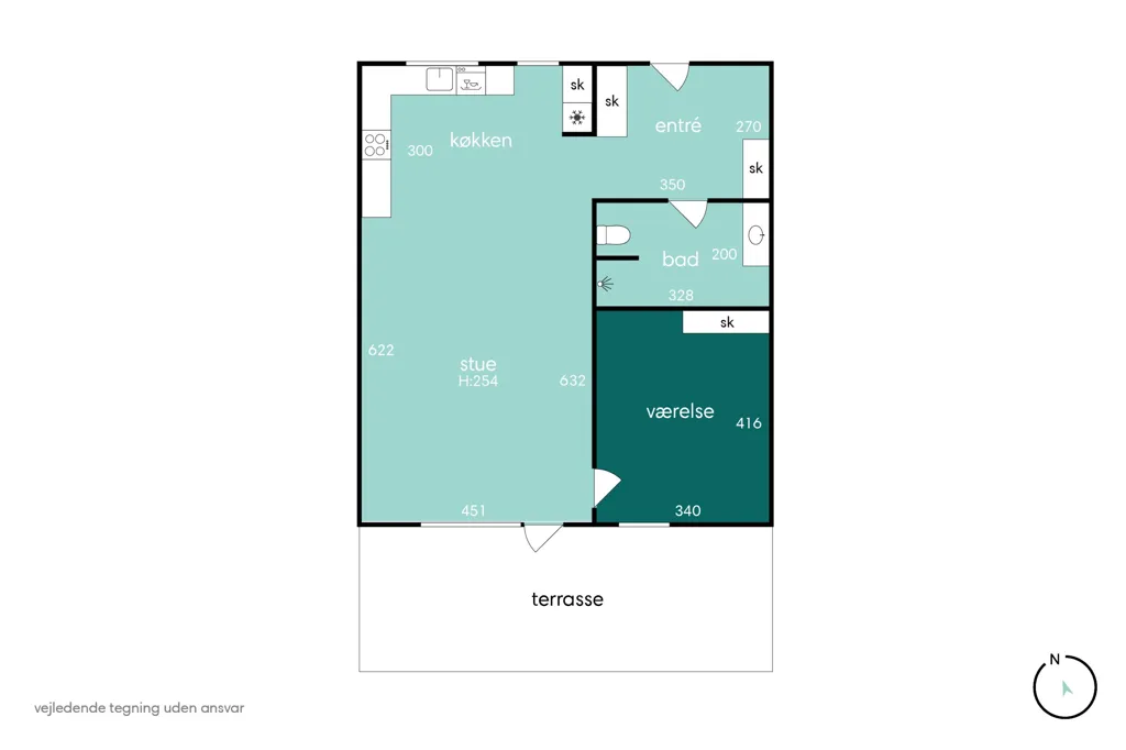 Plan - Newly Built Apartments with Terraces in Tørring