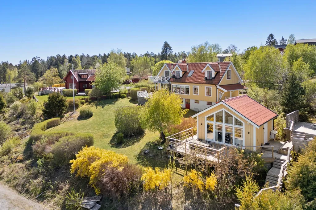 Vue aérienne - Seafront Villa with Panoramic Views in Österåker
