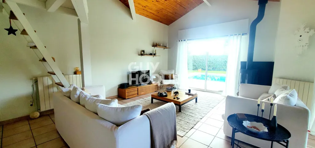 Living Room - Renovated House with Pool in Tosse