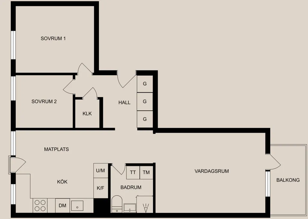 Planimetria - Renovated Flat with Balcony in Norrköping