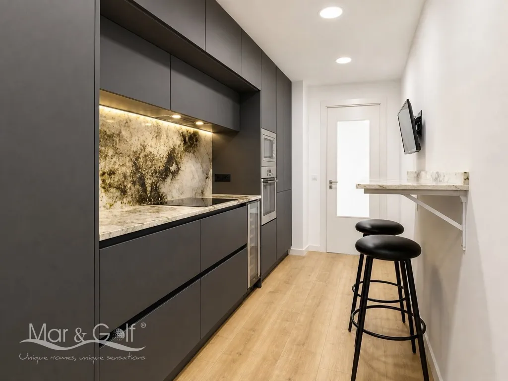 Köök - Penthouse with Sea View in Alicante