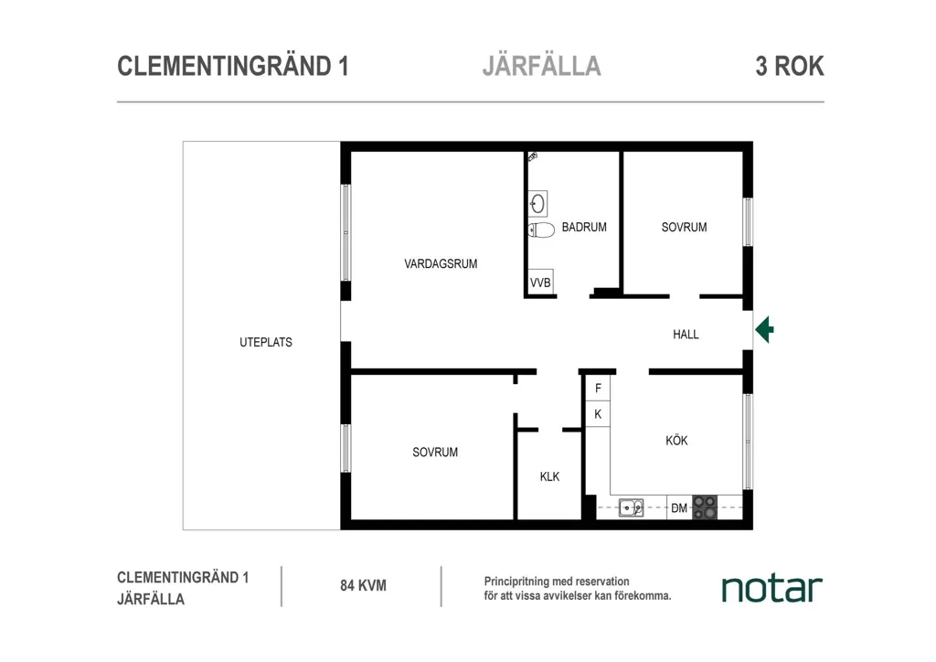 Plan - Apartment with Garden in South-West Järfälla