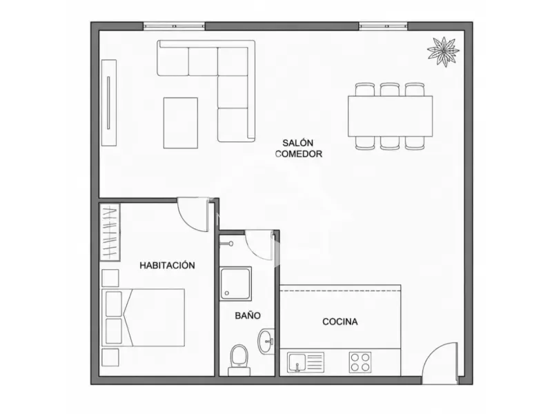 Floor Plan - Modern Loft with Wood Beams in Logroño