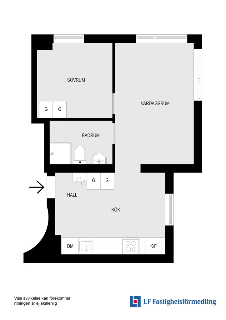 Plan - Renovated Two-Bedroom Flat in Hammarbyhöjden