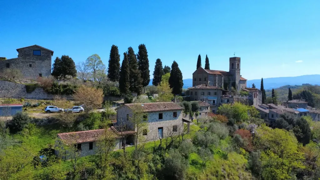 Vue aérienne - New Rustico with Garden in Montemolino, Todi