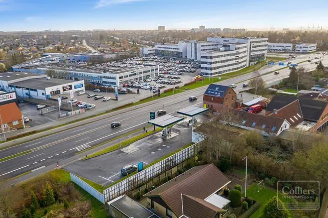 Aerial - New Office with Facade on Viborgvej, Aarhus