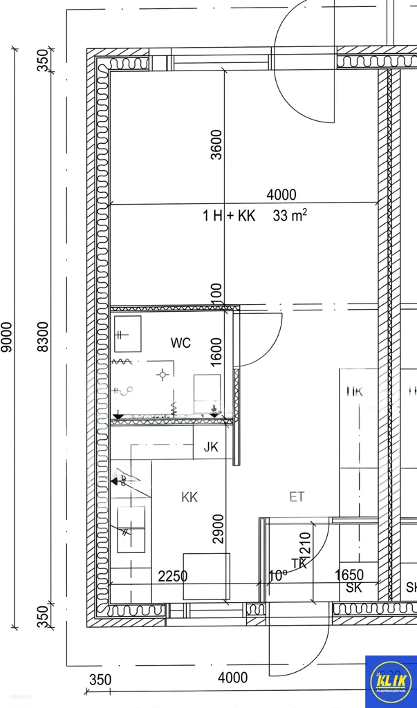 Floor Plan - Modernised Flat with Terrace in Noormarkku