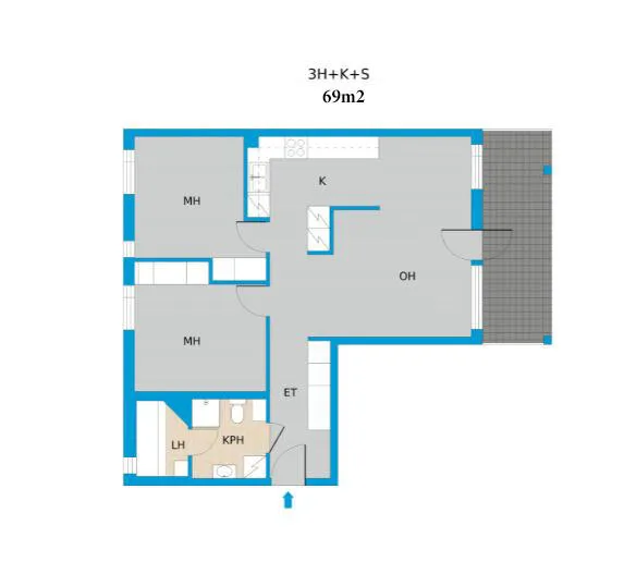 Planimetria - Sauna Apartment in Leppävaara, Espoo