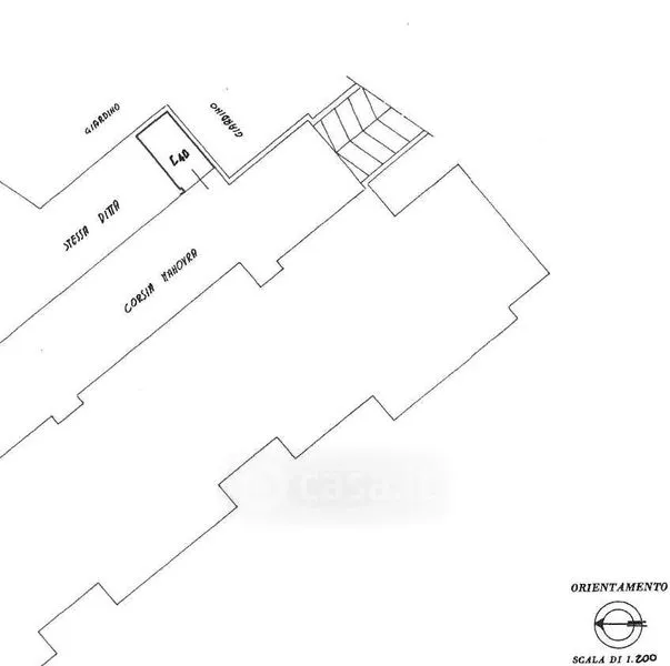 Planimetria - Mansarded Studio with Green Space in Chieri