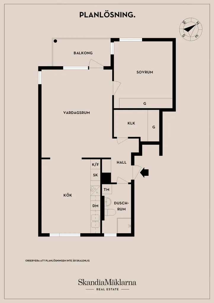 Plaan - Two-Bedroom Flat with Garden View in Farsta