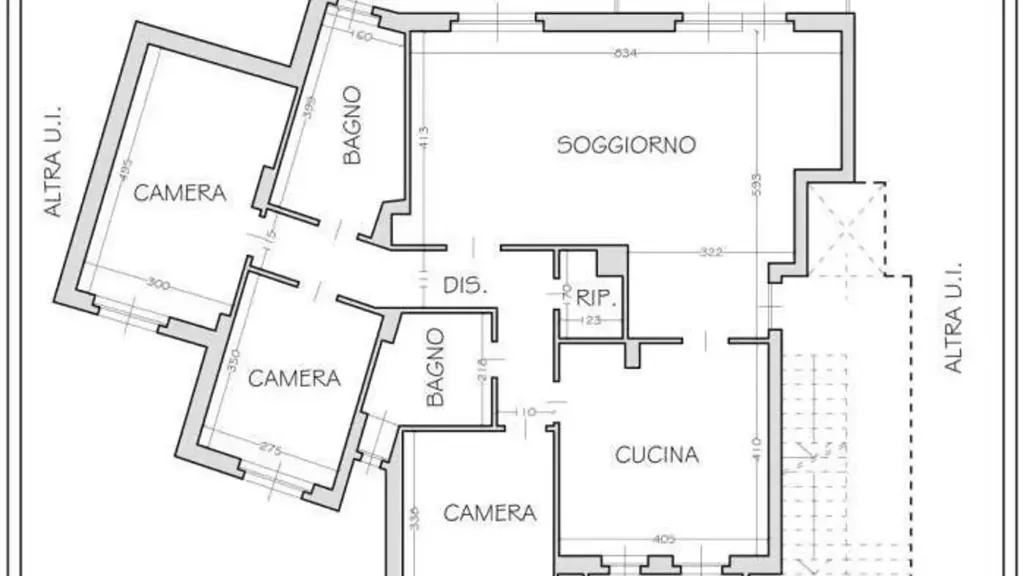 Planimetria - Apartment with Double Balcony in Turin