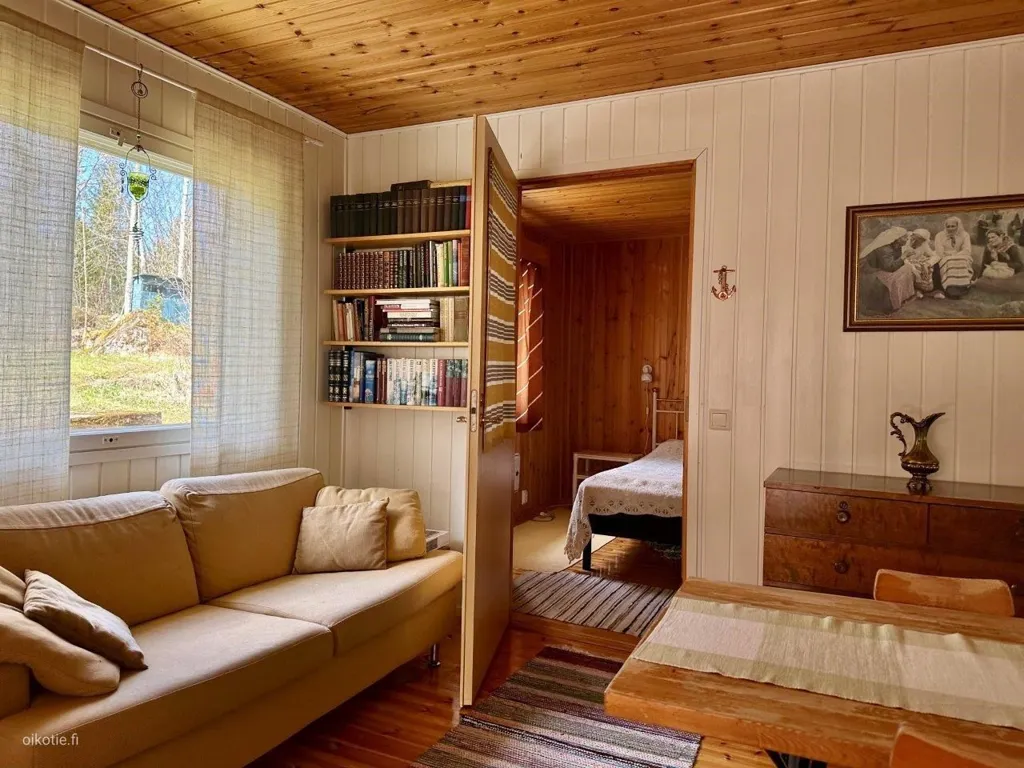 Living Room - Detached House with Lake View in Sysmä