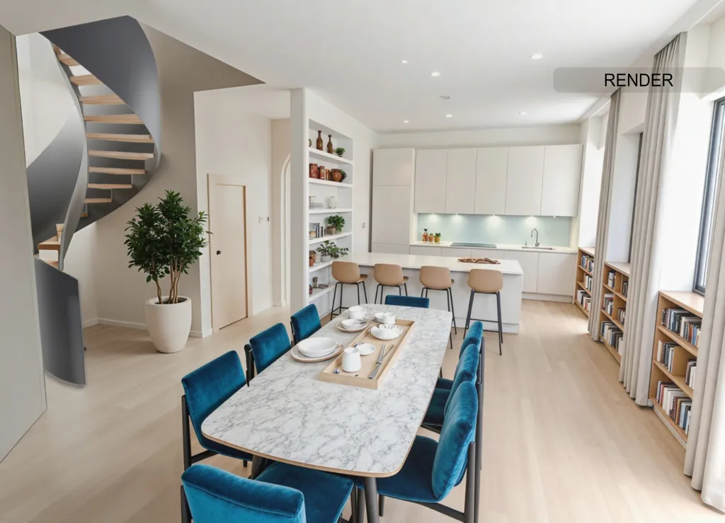 Dining Room - Luxury Penthouse with Rooftop Terrace in Milan
