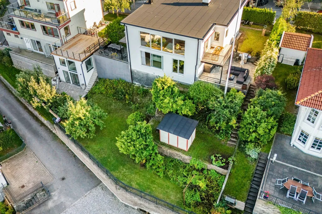 Aerial - Modern Apartment with Mälaren View in Mälarhöjden