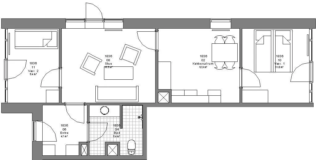 Plaan - Contemporary Apartment with Balcony in Herning
