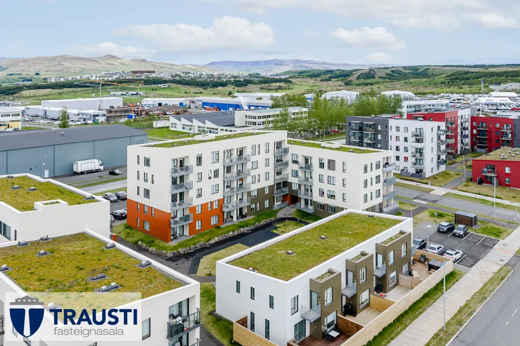 Vue aérienne - Modern Apartment with Balcony in Árbær