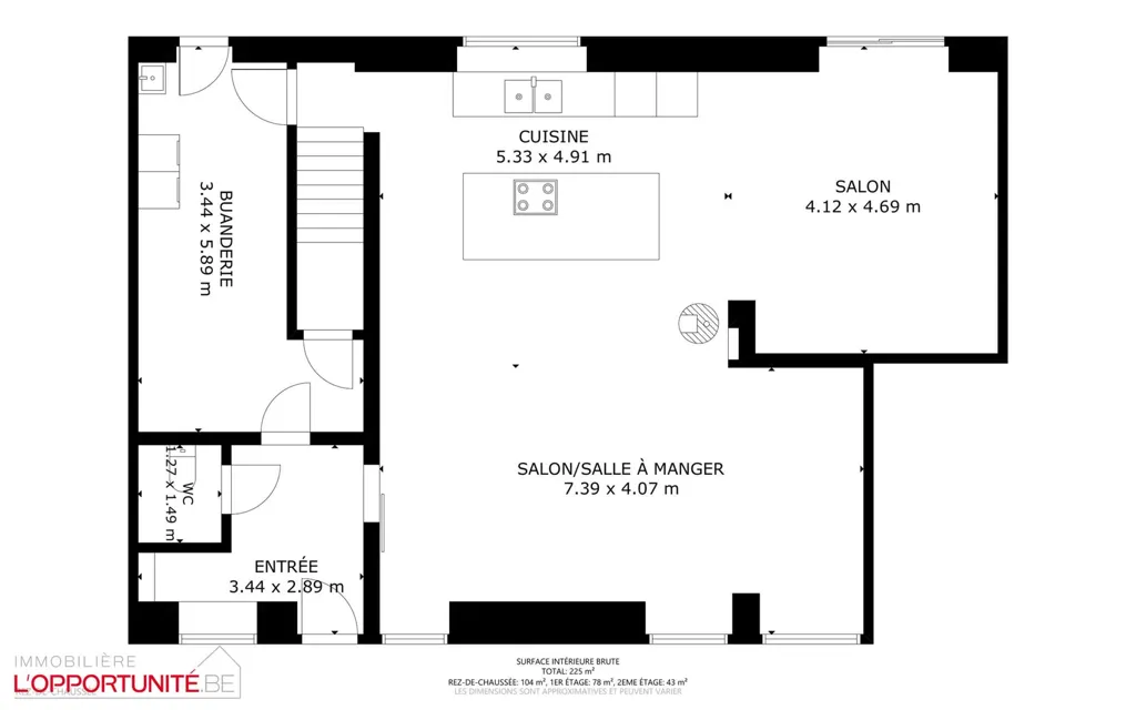 Floor Plan - Renovated 3-Faced House in Romerée